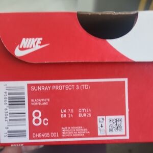Nike Sunray Protect 3 Toddler Shoes - Black and White